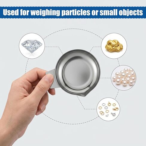 2Pcs Electronic Scale Tray Metal Measuring Trays Weighing Tray Mini Counter Scale for Jewelry Liquid Laboratory Supplies Stainless Steel Silver in Saudi Arabia