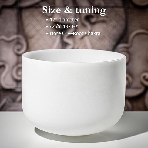 Meinl Sonic Energy Crystal Singing Bowl 12" C Note Root Chakra, High-purity Quartz — for Meditation, ASMR, Sound Therapy, Yoga in Saudi Arabia
