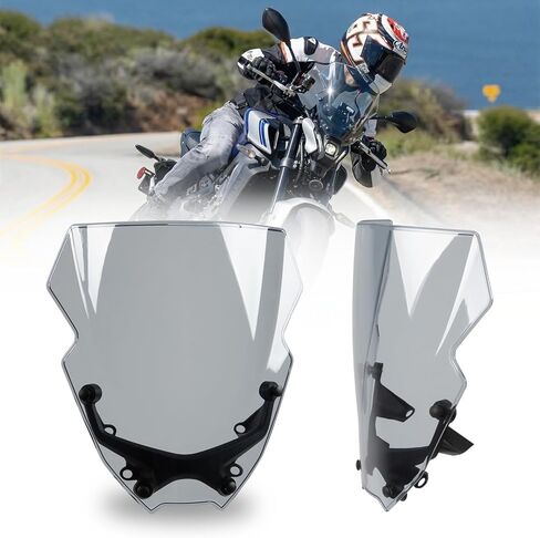 Motorcycle Windshield Deflector with Bracket Double Bubble Windscreen Fit for MT-09 MT09 SP 2021 2022 2023 Wind Shield Screen Visor Flyscreen, Smoke in Saudi Arabia