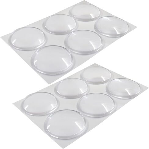 12 Pack Door Stoppers for Wall, 1.57 Inch Clear Rubber Door Bumper with Adhesive Backing, Quiet Wall Protector for Handle and Knob, Anti-Collision Pads for Home Office Use (Round) in Saudi Arabia