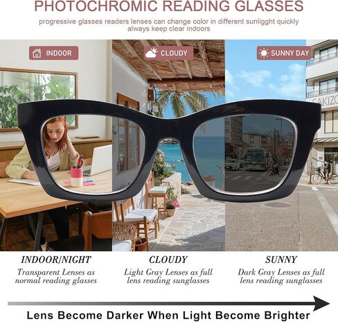 SIGVAN Photochromic Progressive Reading Glasses for Women Progressive Multifocal Blue Light Blocking Computer Readers in Saudi Arabia