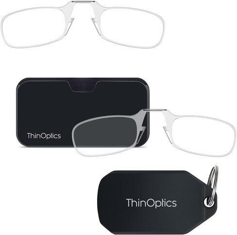 ThinOptics Best Sellers Bundle - Armless On-Nose Reading Glasses with Case for Phone & Readers Keychain Case in Saudi Arabia