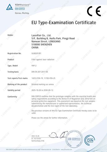 LaserPair 800-1100nm High performance Laser safety goggles, widely used for diode lasers, nd:yag lasers, laser hair removal, laser welding, laser marking etc.,(Model: YHP-2) in Saudi Arabia