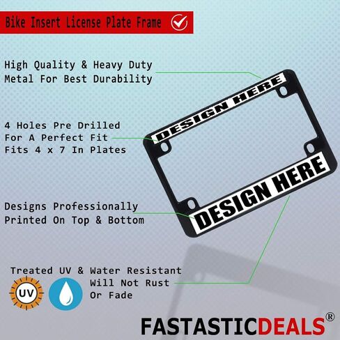 Metal Insert Bike License Plate Frame Autism Awareness Different, No Less B Weatherproof Motorcycle Accessories Chrome 4 Holes Solid Insert in Saudi Arabia
