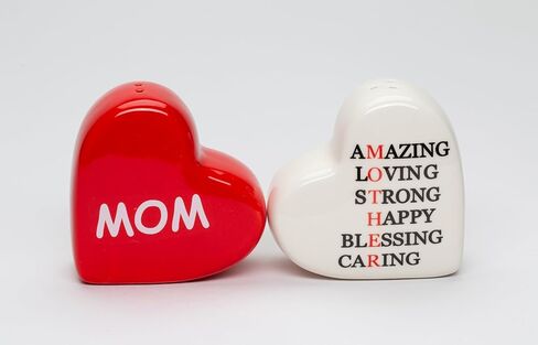 Fine Ceramic Mother's Day Mom's Amazing Love Salt & Pepper Shakers Set, 2-1/2" in Saudi Arabia
