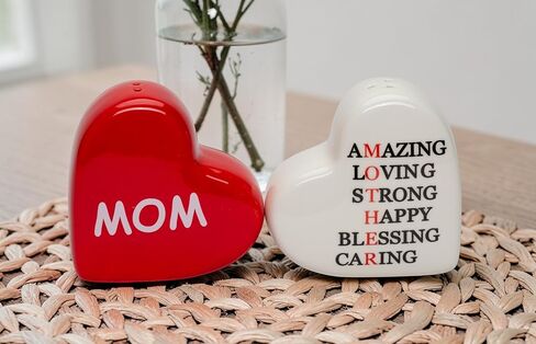 Fine Ceramic Mother's Day Mom's Amazing Love Salt & Pepper Shakers Set, 2-1/2" in Saudi Arabia