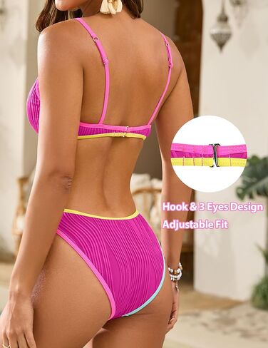 ZAFUL Bikini Sets for Women Bow Knot Tie Back Sexy Two Piece Swimsuits Triangle High Cut Bathing Suit Velvet String Swimwear in Saudi Arabia