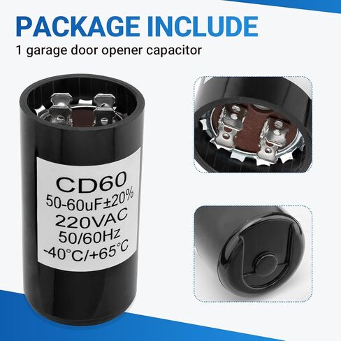 مكثف باب المرآب X-18004-B متوافق مع محرك باب المرآب Genie 18004-B، 50-60 MFD 220 VAC 50/60 هرتز استبدال مكثف باب المرآب in Kuwait