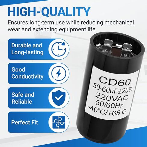 مكثف باب المرآب X-18004-B متوافق مع محرك باب المرآب Genie 18004-B، 50-60 MFD 220 VAC 50/60 هرتز استبدال مكثف باب المرآب in Kuwait