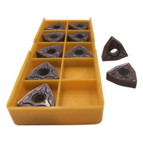 Carbide Turning Inserts for WNMG080404/WNMG080408‑MA, 10 pcs, 0.4 / 0.8 mm Radius(Wnmg080408-mapurplevp15tfgold) in Saudi Arabia