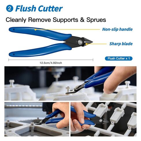 Deburring Tool 3D Printing, 3D Printer Deburring Tool with 4 Blades for Metal, Plastic, Resin/PLA – Includes Flush Cutter, Sanding Sponge, Sand Paper, Tweezers, Cleaning Brushes & Diamond Files in Saudi Arabia