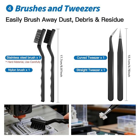 Deburring Tool 3D Printing, 3D Printer Deburring Tool with 4 Blades for Metal, Plastic, Resin/PLA – Includes Flush Cutter, Sanding Sponge, Sand Paper, Tweezers, Cleaning Brushes & Diamond Files in Saudi Arabia