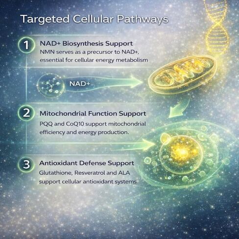 NMN + L-Glutathione Supplement – NAD+ Support, Mitochondrial Energy & Antioxidant Defense with CoQ10, NAC, PQQ & Alpha Lipoic Acid – 120 Capsules. Refill Pack in Saudi Arabia