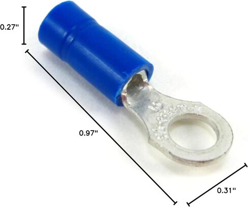 Sta-Kon 14RB-10 18-14 AWG طرف حلقي معزول بالفينيل، أزرق #10، نحاس، مطلي بالقصدير، 100 حزمة in Saudi Arabia