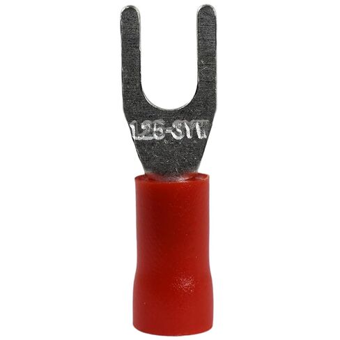 PAPUGA 25PCS 20-16 AWG #6 / M3.5 Wide Version Insulated Fork Spade Crimp Connector, 600V 19A, UL cUL Power Lug for Inverter Solar & Marine Wiring, Automotive & Marine in Saudi Arabia