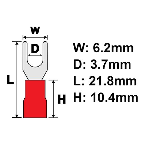 PAPUGA 25PCS 20-16 AWG #6 / M3.5 Wide Version Insulated Fork Spade Crimp Connector, 600V 19A, UL cUL Power Lug for Inverter Solar & Marine Wiring, Automotive & Marine in Saudi Arabia