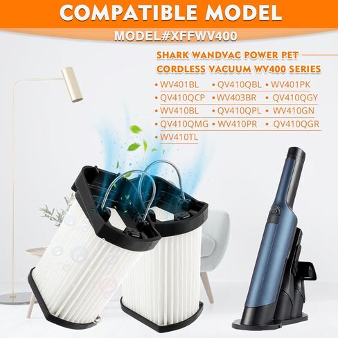 Vacuum Filters Compatible with Shark WANDVAC Cordless Hand Vacuum WV401 WV410CO WV401BL WV401PK WV403BR WV410PR WV410BL WV410GN WV410TL, Fabric Filter Compare to Part # XFFWV400 in Saudi Arabia