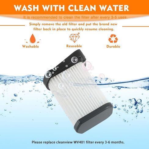 Vacuum Filters Compatible with Shark WANDVAC Cordless Hand Vacuum WV401 WV410CO WV401BL WV401PK WV403BR WV410PR WV410BL WV410GN WV410TL, Fabric Filter Compare to Part # XFFWV400 in Saudi Arabia