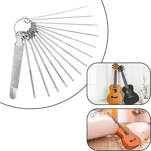 Guitar Nut File Set, Steel Bridge Saddle Nut Files Guitar Nuts Slotting Files 13 Neddles Set Luthier Tool Kit for Instrument String Guitars Bass in Saudi Arabia