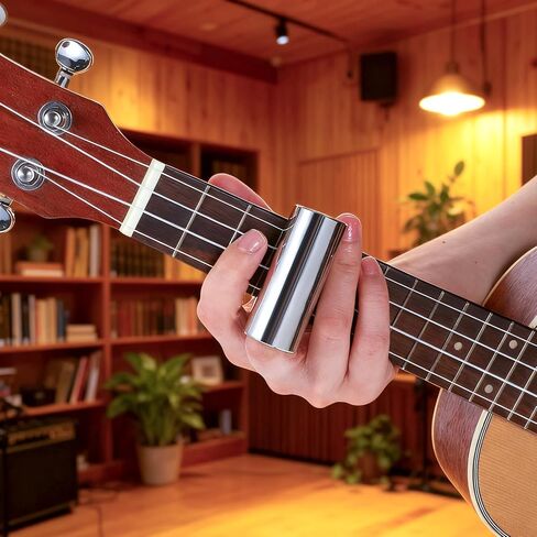 Guitar Slides Set of 1 Glass Slide 1 Steel Slide and 4 Finger Picks Slides Guitar for Electric and Acoustic in Saudi Arabia