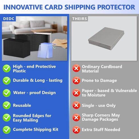 DEDC 200 Packs Trading Cards Shipping Protectors 100 Packs Cards Protector Shipping 50 Pcs Top Loaders 50 Pcs Black Bubble Mailers 5x 6" for Trading Card and a Tape Card Ship Bundle (Black) in Saudi Arabia