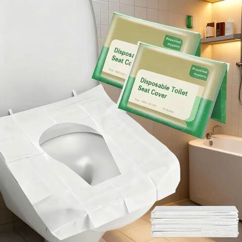 2 Pack Disposable Toilet Seat Cover Portable Travel Camping Hotel Bathroom Toilet Mat Pads Degradable Soluble Water Toilet Covers Paper in Saudi Arabia