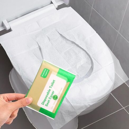 2 Pack Disposable Toilet Seat Cover Portable Travel Camping Hotel Bathroom Toilet Mat Pads Degradable Soluble Water Toilet Covers Paper in Saudi Arabia