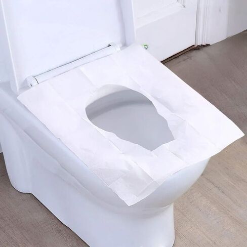 2 Pack Disposable Toilet Seat Cover Portable Travel Camping Hotel Bathroom Toilet Mat Pads Degradable Soluble Water Toilet Covers Paper in Saudi Arabia