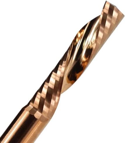 1pcs Down Cut End Mill Carbide Single Flute Spiral Milling Cutters 3.175mm-12mm Shank Titanium Coating O CNC Router Bit(3.175x3.175x15x45L) in Kuwait
