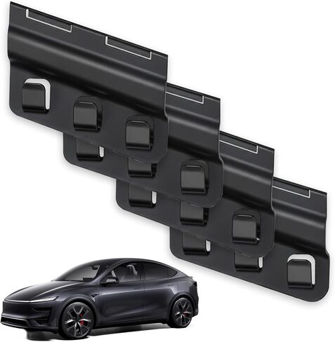 خطاف حقيبة بقالة خلفي مطور لـ 2025-2026 Tesla Model Y Juniper، خطاف منظم صندوق ABS عالي القوة، ملحقات داخلية (مجموعة من 2) in Kuwait