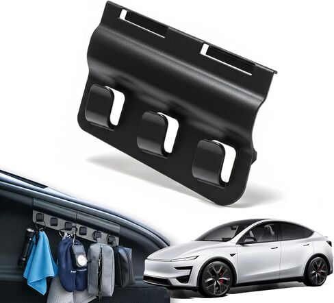 خطاف حقيبة بقالة خلفي مطور لـ 2025-2026 Tesla Model Y Juniper، خطاف منظم صندوق ABS عالي القوة، ملحقات داخلية (مجموعة من 2) in Kuwait