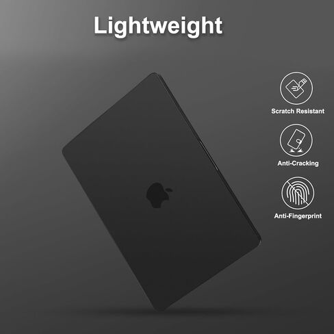 MOSISO Compatible with MacBook Air 13 inch Case 2025 2024 2023 2022 M4 A3240 M3 A3113 M2 A2681, Shockproof Anti-Fingerprint Scratch Resistant PP Matte Cover for MacBook Air 13.6 inch Case, Smoke Black in Saudi Arabia