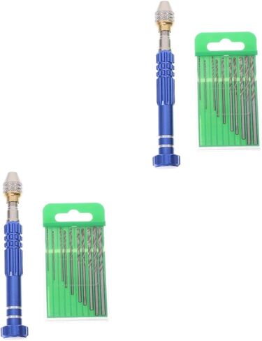 DOITOOL 2sets Hand Drill and Drill Bits Pin Vise for Watch Repair Jewelry Making Projects Manual Drilling Tool for More in Saudi Arabia