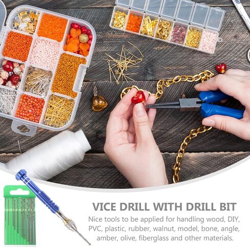 DOITOOL 2sets Hand Drill and Drill Bits Pin Vise for Watch Repair Jewelry Making Projects Manual Drilling Tool for More in Saudi Arabia