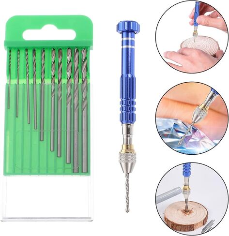 DOITOOL 2sets Hand Drill and Drill Bits Pin Vise for Watch Repair Jewelry Making Projects Manual Drilling Tool for More in Saudi Arabia