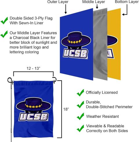 UC Santa Barbara Gauchos Dual Logo Garden Flag in Saudi Arabia