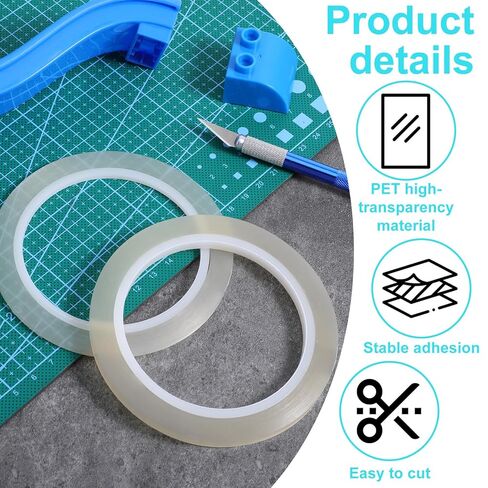2 PCS Hobby Model Craft Tool Carving Cutting Masking Tape, Scribing Tape Pinstripe, Model Scriber Fine Line Masking Tapes for Engraved Panel Line Resin Scale (3mm+6mm) in Saudi Arabia