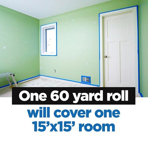 3M ScotchBlue 2090 Painter's Masking Tape, 2.83" x 60 yds, Blue, Pack of 12 Rolls, Medium Adhesion, Clean Removal up to 14 Days, Ideal for Multiple Surfaces in Saudi Arabia