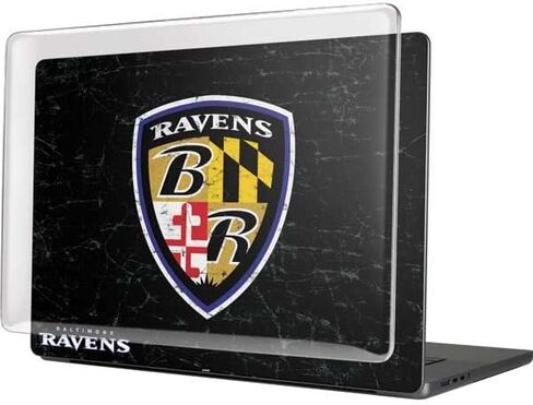 حافظة Skinit + غلاف متوافق مع جهاز MacBook Pro 16in (2021) - مرخص رسميًا من NFL Baltimore Ravens - تصميم بديل متعثر in Saudi Arabia