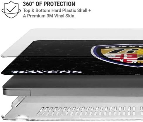 حافظة Skinit + غلاف متوافق مع جهاز MacBook Pro 16in (2021) - مرخص رسميًا من NFL Baltimore Ravens - تصميم بديل متعثر in Saudi Arabia