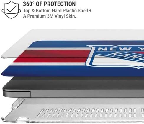 حافظة Skinit + غلاف متوافق مع جهاز MacBook Pro 16in (2021) - تصميم جيرسي NHL New York Rangers المرخص رسميًا in Saudi Arabia