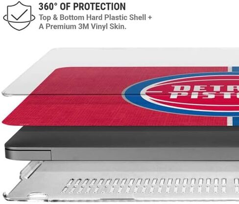 Skinit Case + Skin Compatible with MacBook Pro 16in (2021) - Officially Licensed NBA Detroit Pistons Canvas Design in Saudi Arabia