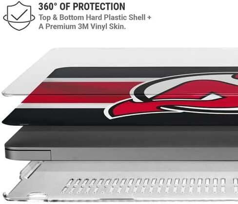Skinit Case + Skin Compatible with MacBook Pro 16in (2021) - Officially Licensed NHL New Jersey Devils Jersey Design in Saudi Arabia