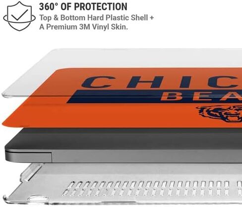 Skinit Case + Skin Compatible with MacBook Pro 16in (2021) - Officially Licensed NFL Chicago Bears Orange Performance Series Design in Saudi Arabia