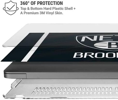 حافظة Skinit + غلاف متوافق مع جهاز MacBook Pro 16in (2021) - تصميم جيرسي NBA Brooklyn Nets مرخص رسميًا in Saudi Arabia