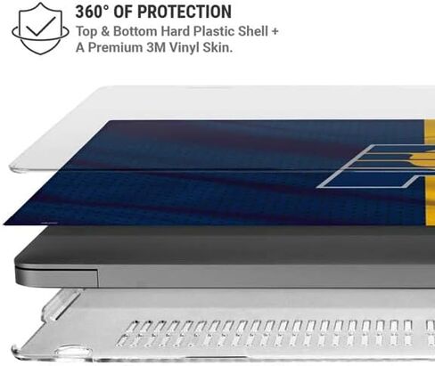 حافظة Skinit + غلاف متوافق مع جهاز MacBook Pro 16in (2021) - تصميم جيرسي مرخص رسميًا من NBA Indiana Pacers Away in Saudi Arabia