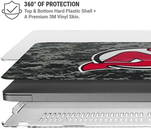 حافظة Skinit + غلاف متوافق مع جهاز MacBook Pro 16in (2021) - تصميم مموه مرخص رسميًا من NHL New Jersey Devils in Saudi Arabia