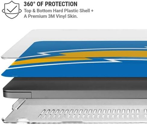 حافظة Skinit + غلاف متوافق مع جهاز MacBook Pro 16in (2021) - تصميم شعار كبير مرخص رسميًا من NFL Los Angeles Chargers in Saudi Arabia