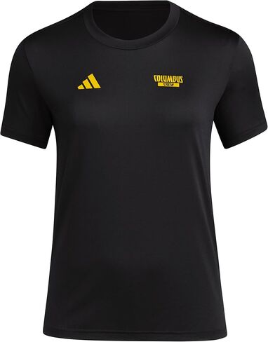 تي شيرت نسائي من Adidas Columbus Crew Local Warp Pre-Game قصير الأكمام in Saudi Arabia