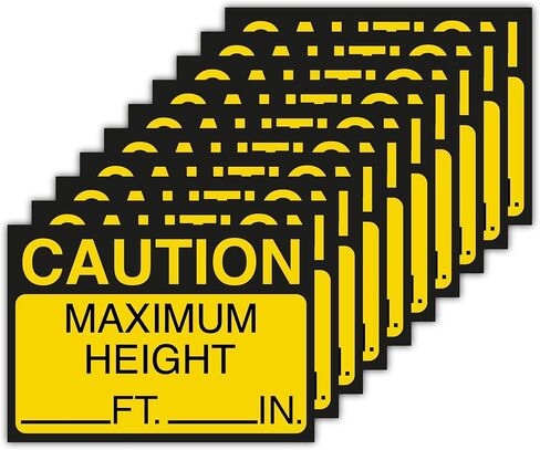 Maximum Height Clearance Labels (4.13" x 5.83") – 10-Pack Safety Polypropylene Glossy-Laminated Stickers and Decals for Trucks, Vans, Garages, and Loading Docks in Saudi Arabia
